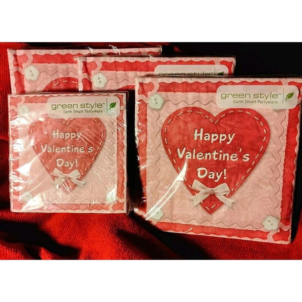 Green Style Napkins Happy Valentines Day 13